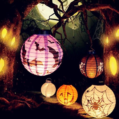 Ужасы декорация Фонарики бумажные — Halloween Decoration LED Paper Lamp