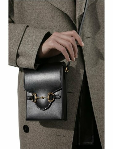 Мини-сумка женская Gucci Horsebit 1955 черный