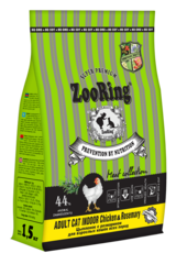 ZooRing Adult Indoor сухой корм для кошек (курица) 1,5 кг