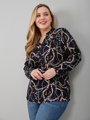 Блузка БЛ-22/черныйремни-цепи