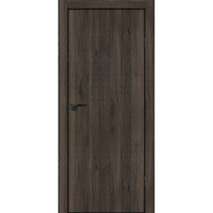 Межкомнатная дверь P-1 кромка ABS чёрная ПВХ дуб тёмный глухая