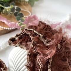 Волосы для кукол, трессы кудри-локоны-спиральки, цвет каштановый, длина 15 см*1 метр., набор 2 шт