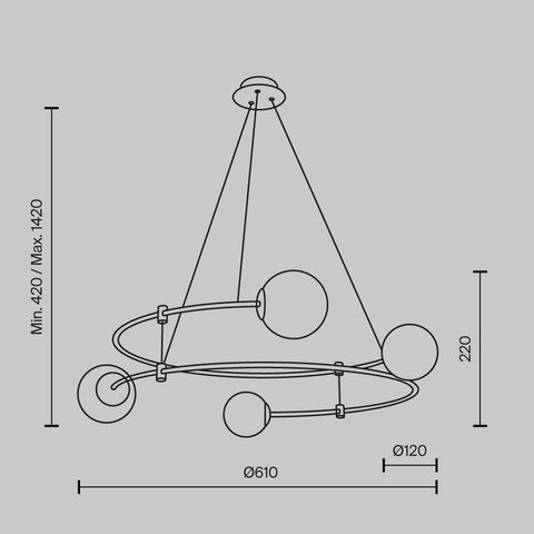 Подвесная люстра Maytoni Balance MOD317PL-04B
