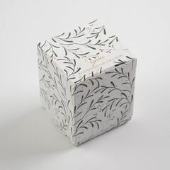 Коробка сборная одиночная, С Новым годом, Веточки, Белый, 6*7*6 см