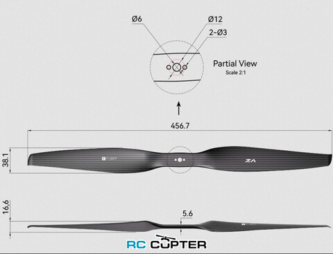 Пропеллер карбоновый VZ 18x7 T-Motor (пара)