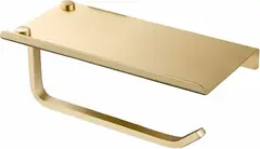 Держатель для туалетной бумаги Haiba с подставкой, золото HB 330-5