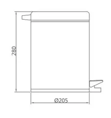 Ведро для мусора Haiba HB702 5 л. металл, хром