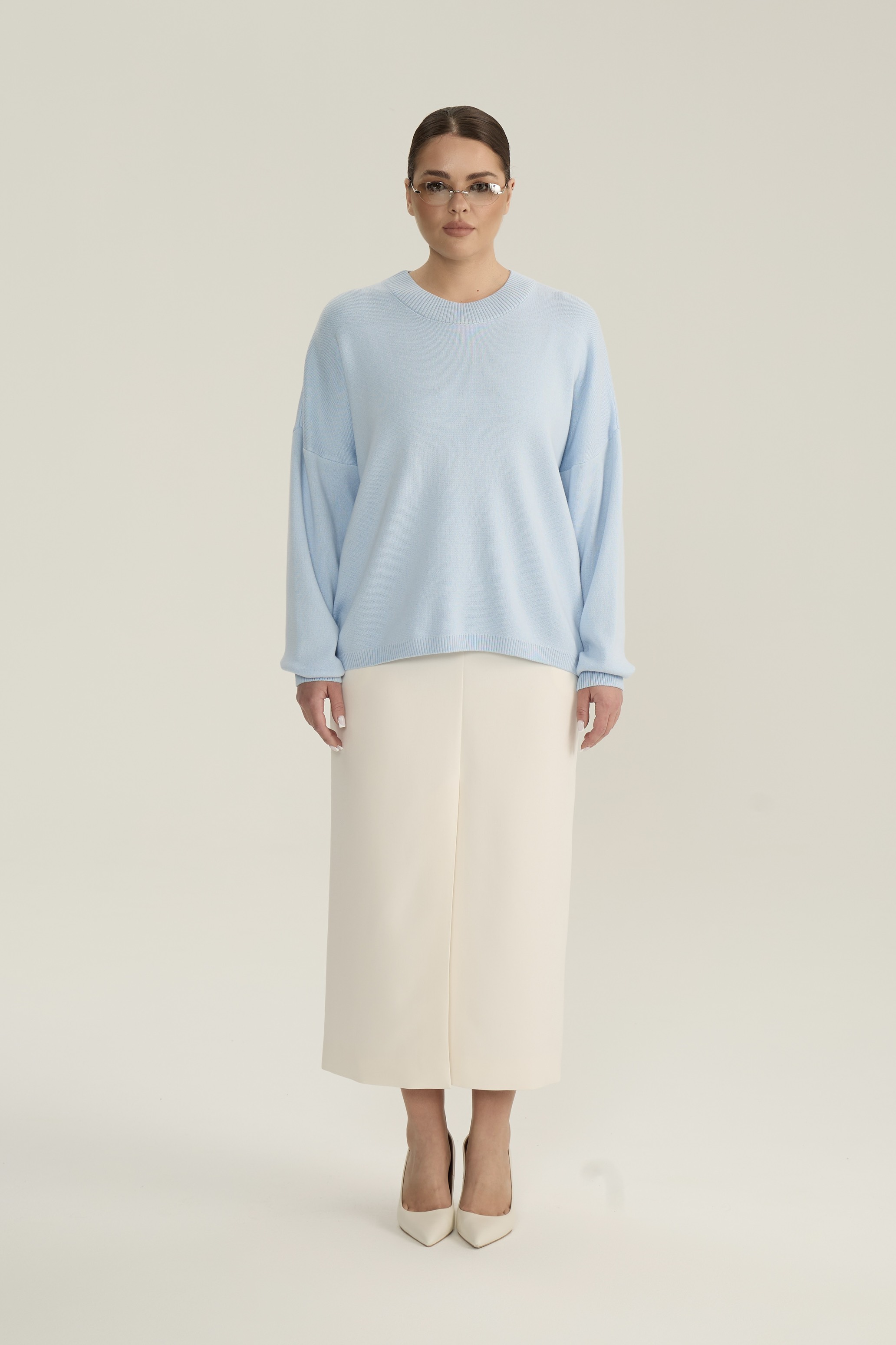 Юбка макси со шлицей, молочный