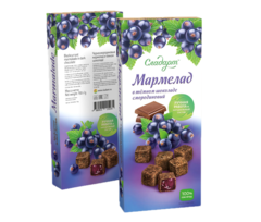 Мармелад 150 г Черносмородиновый в темном шоколаде Ягоды СЛАДАРТ.
