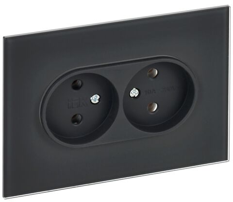 SKANDY Роз. 2-я без з/к/ш стекло 10А SK-R03G граф. IEK