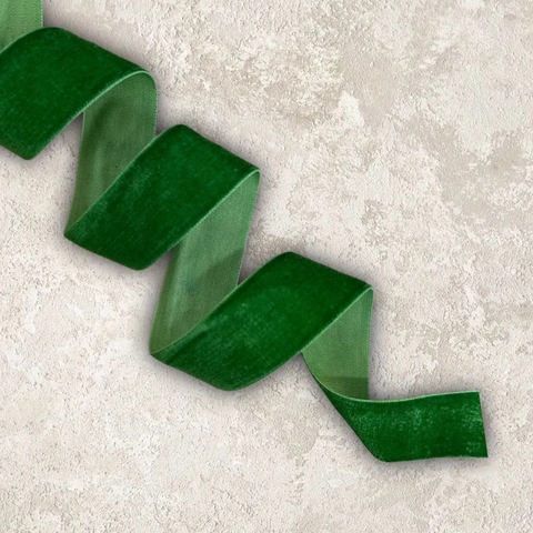 лента бархатная 2,5см цвет травяной №60