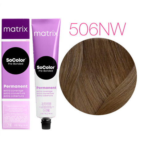 Matrix Socolor Pre-Bonded 506NW (Темный блондин теплый натуральный) - Крем-краска для седых волос