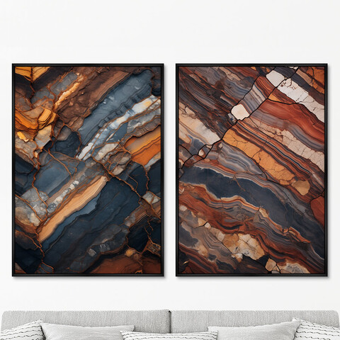 ArtNoMore - Набор из 2-х репродукций картин на холсте Stone color palette, 2024г.