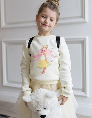 Interactive Sweatshirt Ballerina with 2 velcro dresses
