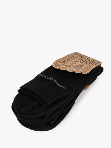 Носки длинные чёрного цвета – тройная упаковка
