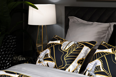 Наволочки 2шт 70x70 Garda Decor Тропики 70x70 золотые/серые