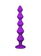 Фиолетовая анальная цепочка с кристаллом Buddy - 17,7 см.