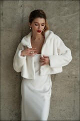 Свадебное пальто из премиального экомеха норки