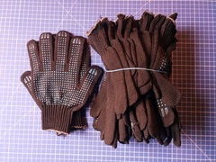 Перчатки 10 класс (6 нитей) с ПВХ черные (10 пар)