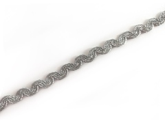 Тесьма металлизированная "Змейка" 0,8см серебро