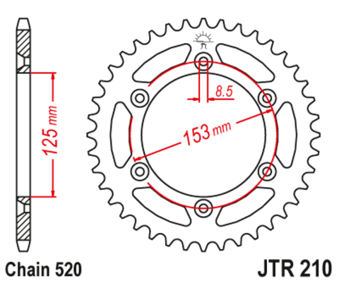 Звезда ведомая для мотоцикла RK B4012-45 (JTR210-45)