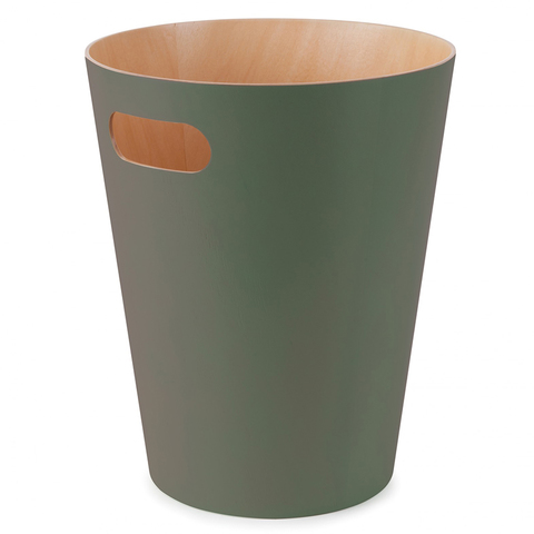Корзина для мусора Woodrow зелёная Umbra
