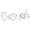 Villeroy&Boch V0E100S0 Унитаз, Villeroy&Boch, Viclean, безободковый (с открытым смывным краем), тип установки-подвесной, ширина, мм-385, глубина, мм-595, высота, мм-360, форма чаши-овальная, выпуск-горизонтальный, сиденье с функцией биде-в комплекте,