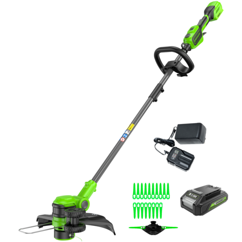 Триммер аккумуляторный Greenworks GD24LT331, 24V, 33 см, с 1хАКБ 4Ач и ЗУ (2113407UB)