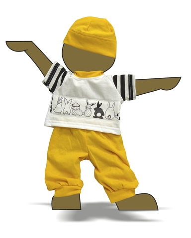 Трикотажный костюм - Демонстрационный образец. Одежда для кукол, пупсов и мягких игрушек.