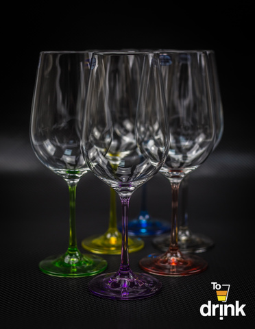 Набор из 6 цветных бокалов для вина Gastro Арлекино, 350 мл