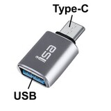 Переходник OTG USB 3.0 на Type-C ISA G-16 (Серебро)