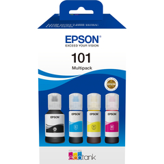 Картриджи Epson L101 MultiPack с чернилами Epson EcoTank для L4150/L4160/L6160/L6170/L6190. C13T03V64A, 4 цвета