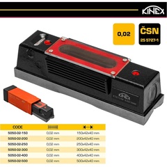 Уровень поверочный брусковый 0,02мм 200x42x40мм CSN255727-1 Kinex 5050-02-200