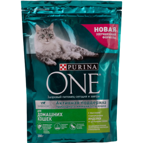 Корм PURINA ONE д/домашних кошек 200 г РОССИЯ