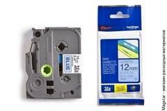 Ламинированная лента для наклеек Brother TZe-551 - ширина 24 мм, черный шрифт на синем фоне