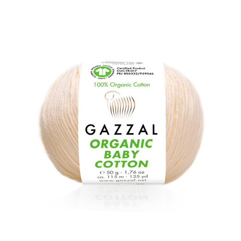 Пряжа Gazzal Organic Baby Cotton 439 топленое молоко