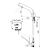 Delabie 378MCHLH Смеситель BINOPTIC MIX (раковина) M3/8" с блоком 230/12V, длинный рычаг+ трансформатор