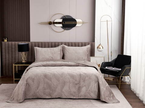 Покрывало 160х220 и наволочка 50х70 Sofi De MarkO Ноэль бежевое