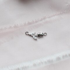 Коннектор Тюльпан с фианитами 19*7 мм, родий П163