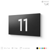 Табличка с номером 11 на дверь квартиры, для офиса, кабинета, аудитории, склада, черная 120х70 мм, Айдентика Технолоджи