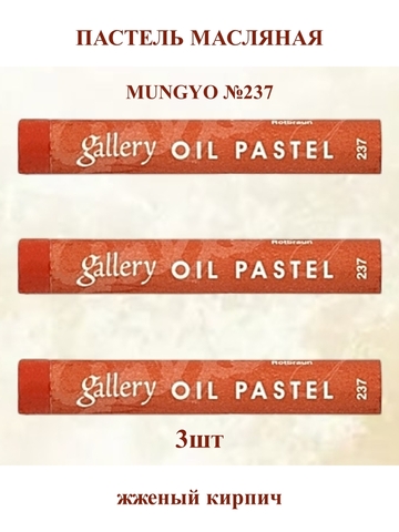 Пастель масляная мягкая профессиональная MUNGYO Gallery Жжёный кирпич №237 (3шт)