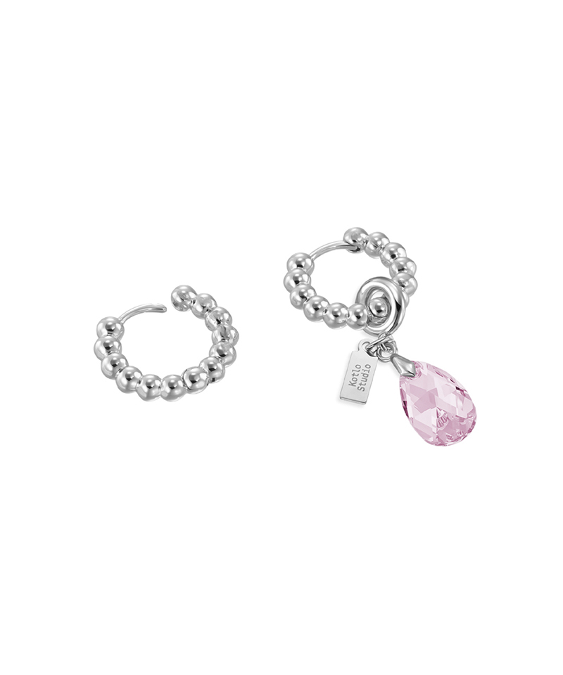 Серьги Drop Silver-Pink