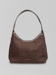 Сумка May Va 5057 замшевая на замке с одной ручкой и наружным кармашком на кнопке