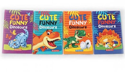 Блокнот А7 16л. на скрепке ДИНОЗАВРИКИ обл.-мелов. картон, блок-офсет