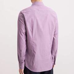 Сорочка мужская Seidensticker Regular Fit 01.845434-87 бордовая в белую полоску