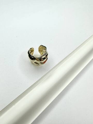 Кафф Мятый металл, позолота