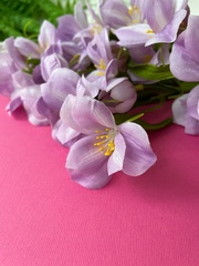 Подснежники искусственные, нежно-сиреневые, 6 веток, 30 см, набор 2 букета.