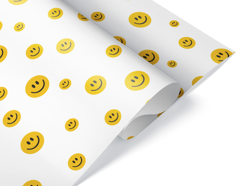 Упаковочная бумага, Смайлики, 80 г, 0,7*1 м, 5 листов