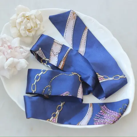 Твилли (шарф) синий, 85*4 см, ПТ007