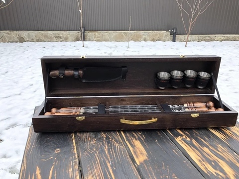 Набор шампуров в деревянной коробке "Малый" №5